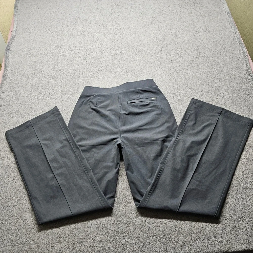 Vuori Wide Leg Pintuck Trousers Womens 6 Charcoal Gray Performance Workwear Pant